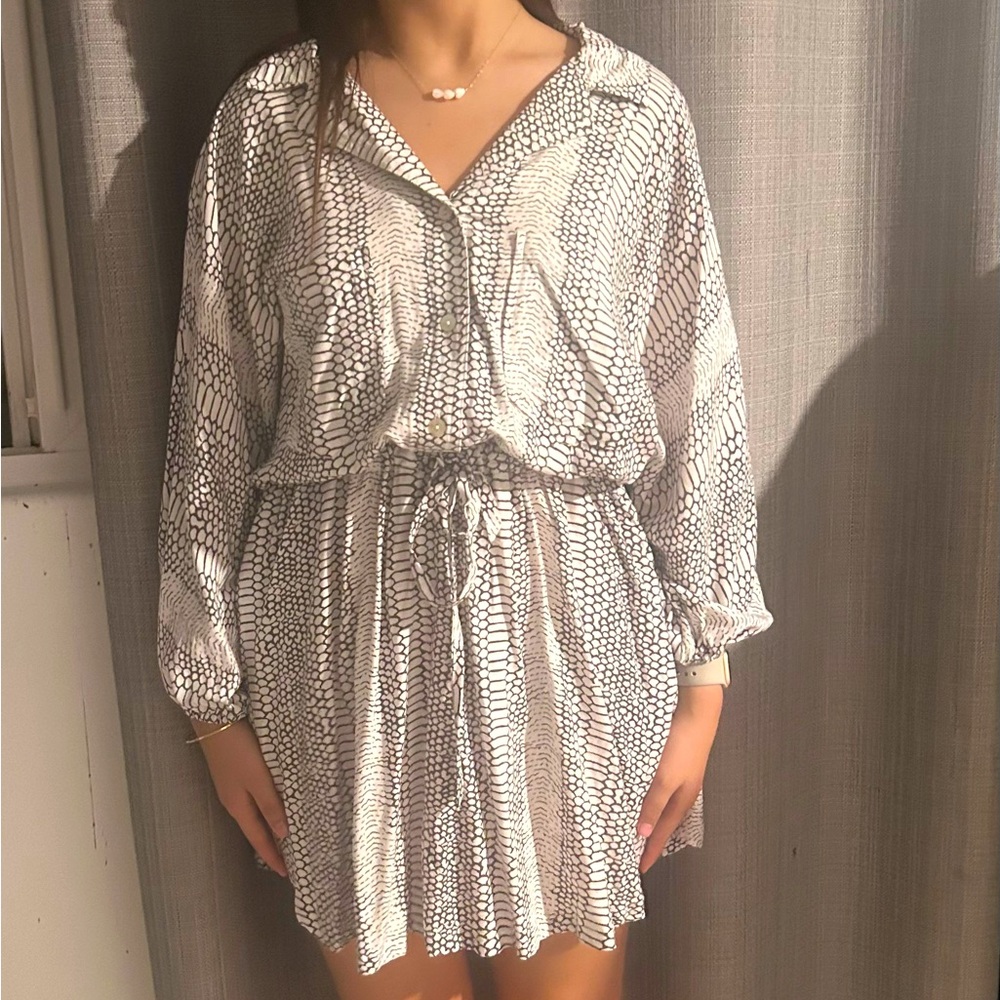 Khush Black and White Snakeskin Dress